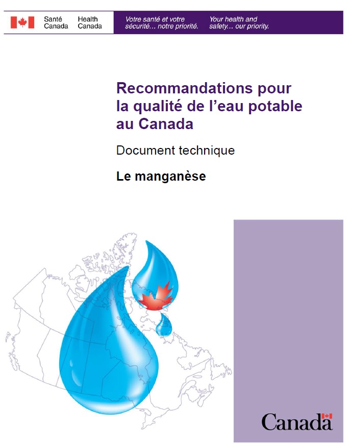 Recommandations pour la qualité de l'eau potable au Canada : document technique – le manganèse