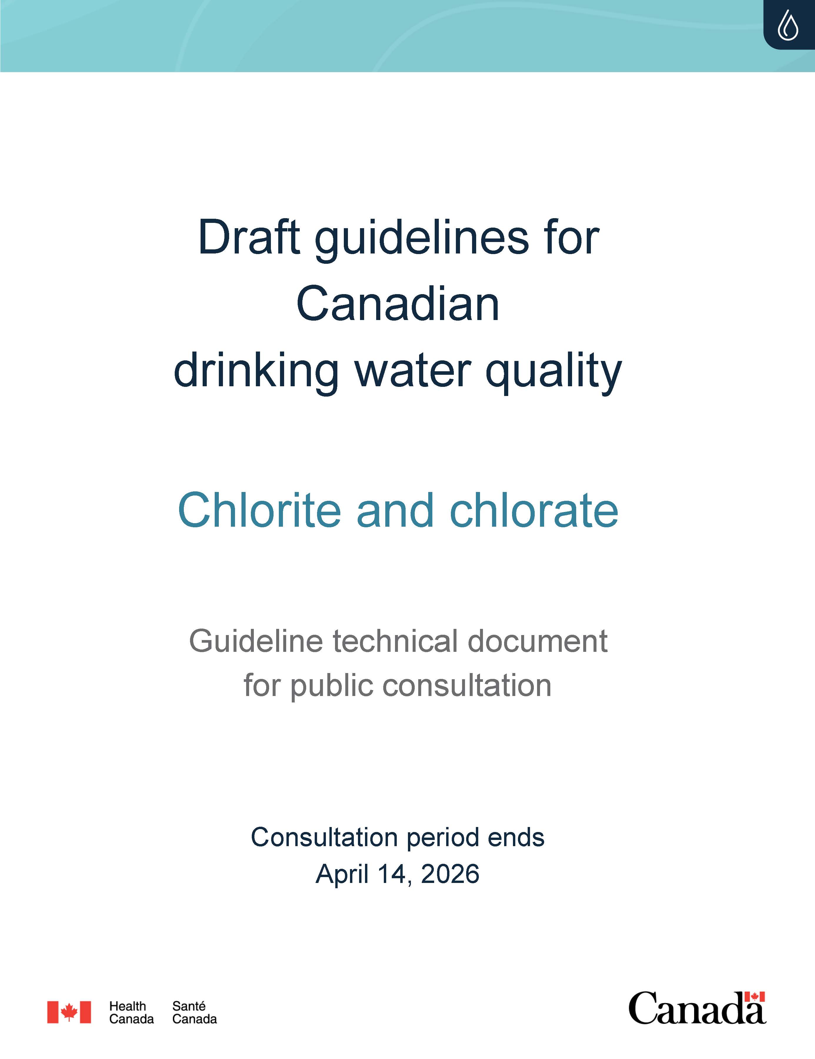 Guidelines for Canadian drinking water quality, Chlorite and chlorate