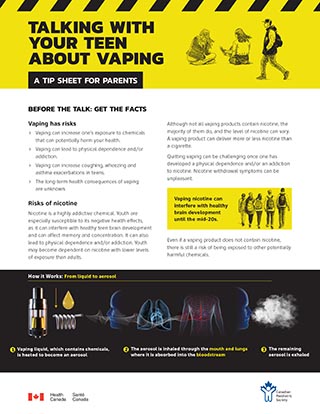 flaske Gud semafor Preventing kids and teens from vaping - Canada.ca