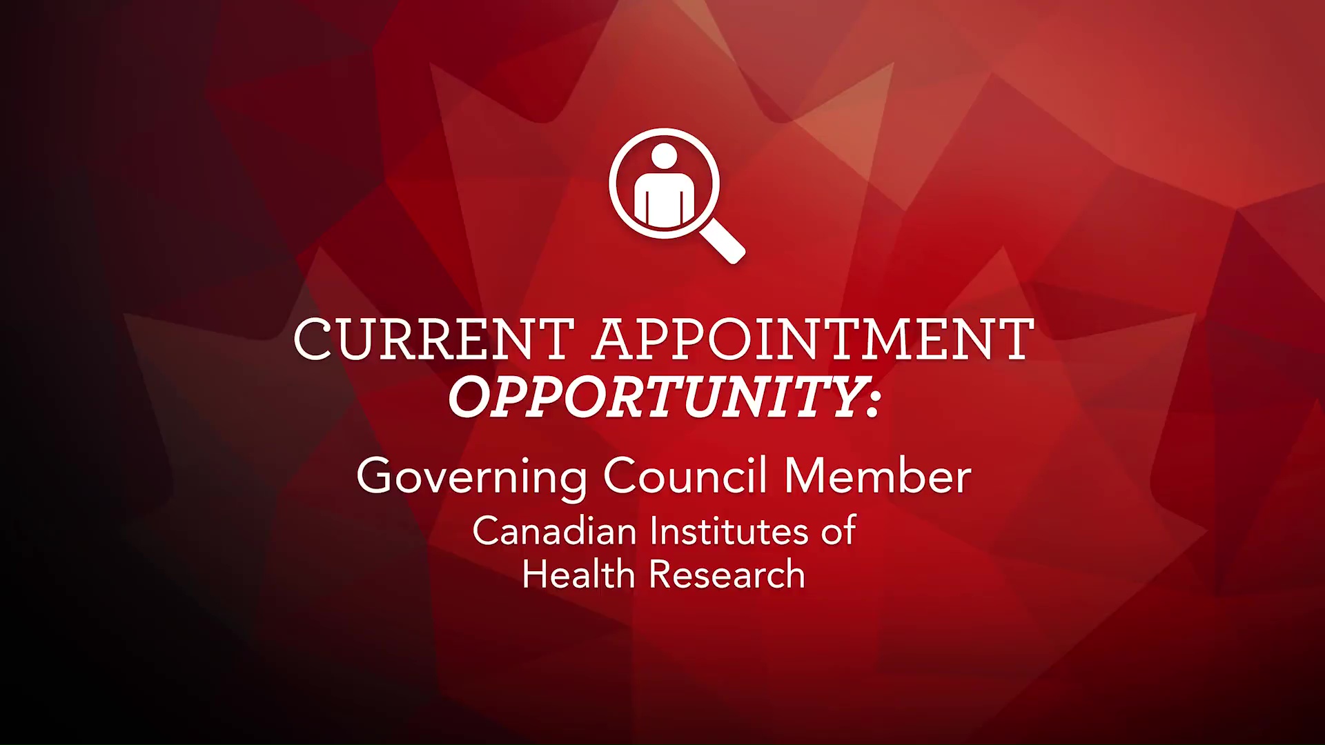 Opportunity: Governing Council CIHR
