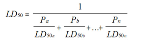 Additivity formula for a solid or a liquid