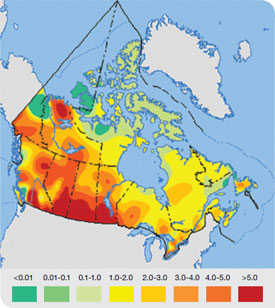 Figure 6: Projected forest fire severity level from 2050 to 2059