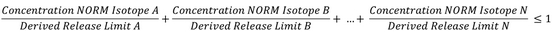 Summation formula for the case of multiple long-lived radionuclides per sample.