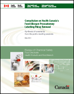 Consultation on Health Canada's Food Allergen Precautionary Labelling Policy Renewal