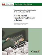 Cover of Canadian Community Health Survey, Cycle 2.2, Nutrition (2004): Income-Related Household Food Security in Canada
