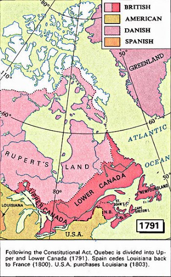 Carte du Canada en 1791