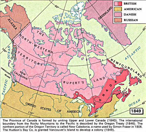 Map of 1849 Canada