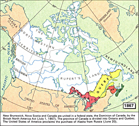 Map of 1867 Canada