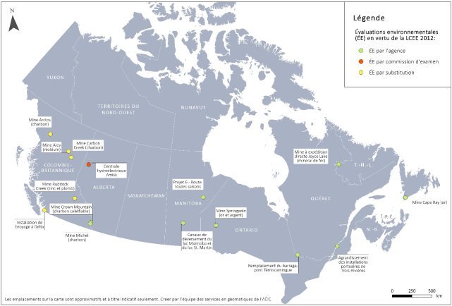 Évaluations en vertu de la LCEE 2012