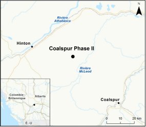 Carte indiquant l’emplacement d e Coalspur Phase II.