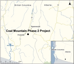 Map showing the location of Coal Mountain Phase 2 Project.