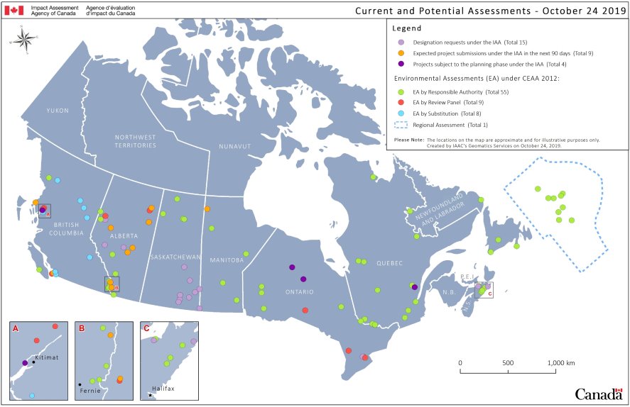 Map of Current and Potential Assessments