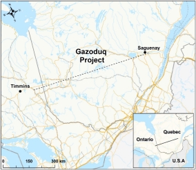 Map showing the location of Gazoduq Project.