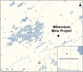 Map showing the location of Millennium Mine Project.