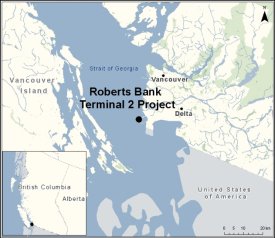 Map showing the location of Robert Banks Terminal 2 Project.