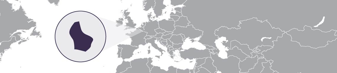 A partial world map, with Luxembourg highlighted.