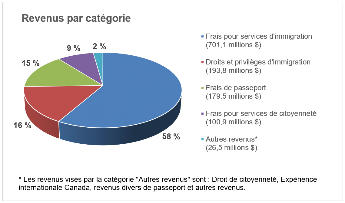 Graphique Revenus par catégorie décrit ci-dessous