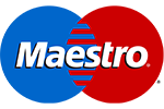 Maestro logo of two circles overlapping. One is dark blue and the other is red. The word Maestro appears in white in front of the circles.