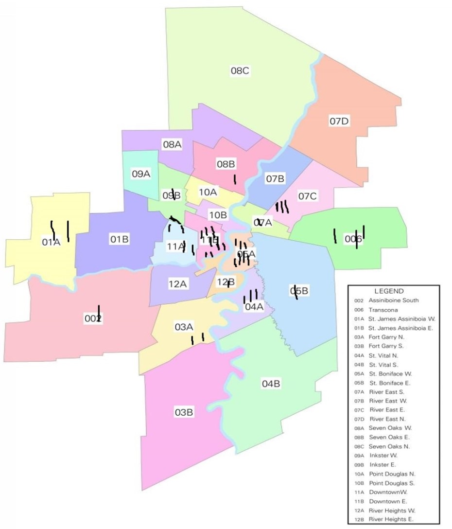 Distribution of survey participants within the City of Winnipeg
