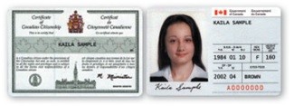 Example of an older citizenship card