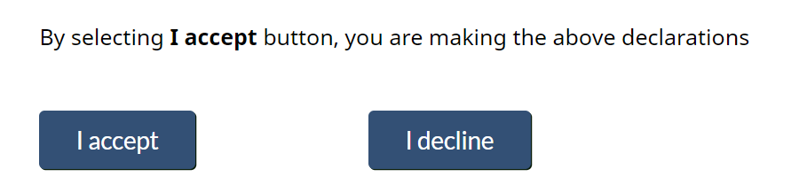'I accept' and 'I decline' buttons