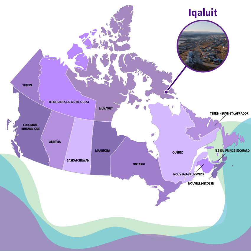 La ville d’Iqaluit est située dans le territoire du Nunavut, qui se trouve dans le Grand Nord canadien.