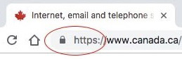 photo of https:// address and padlock in Chrome browser window