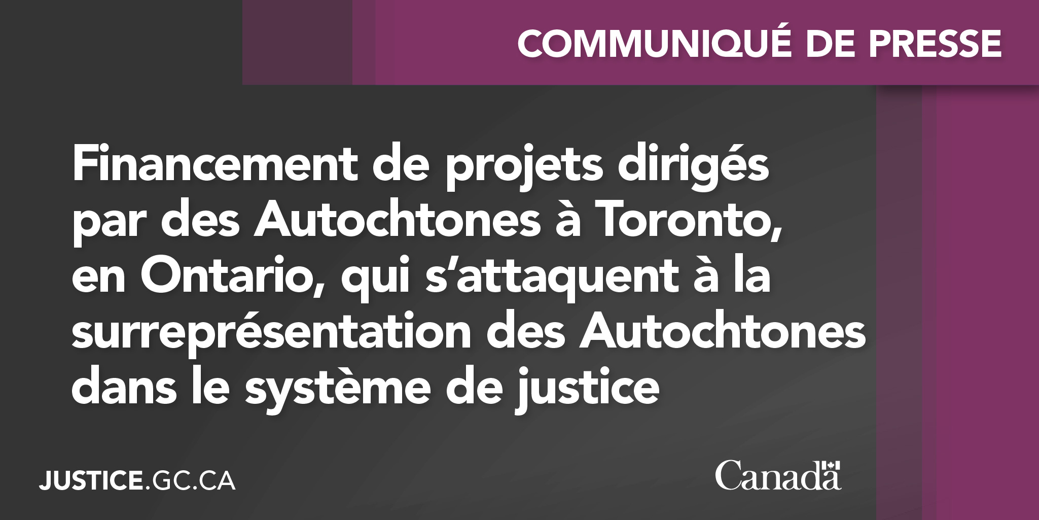 Financement de projets dirigés par des Autochtones à Toronto, en ...