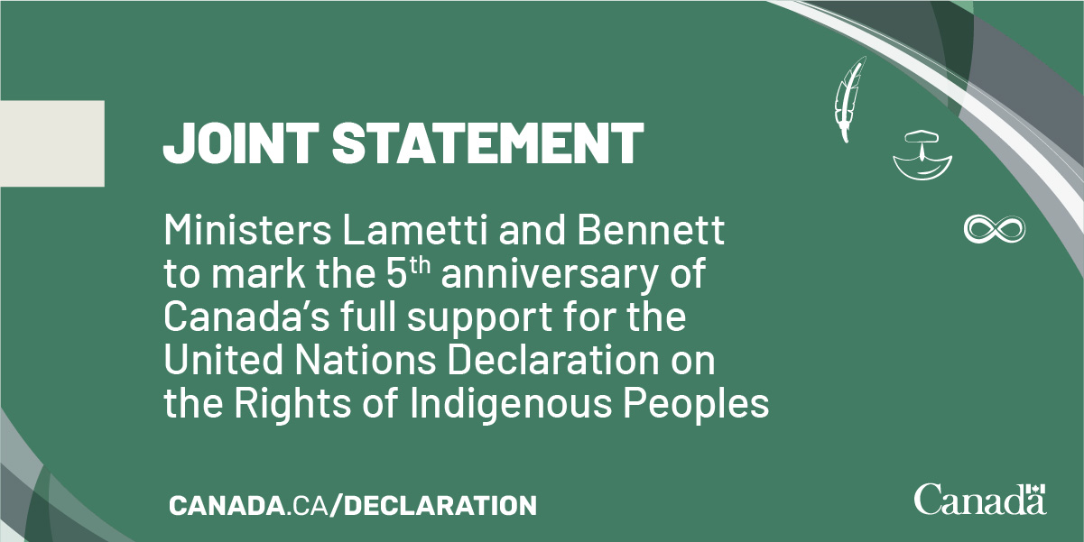 Joint statement on the 5th anniversary of Canada’s full support for the