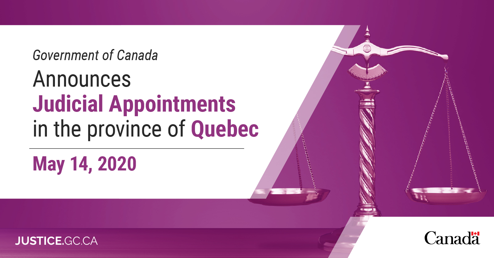 Government of Canada announces judicial appointments in the province of