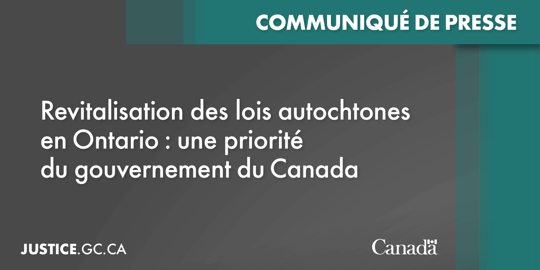 Revitalisation des lois autochtones en Ontario : une priorité du ...