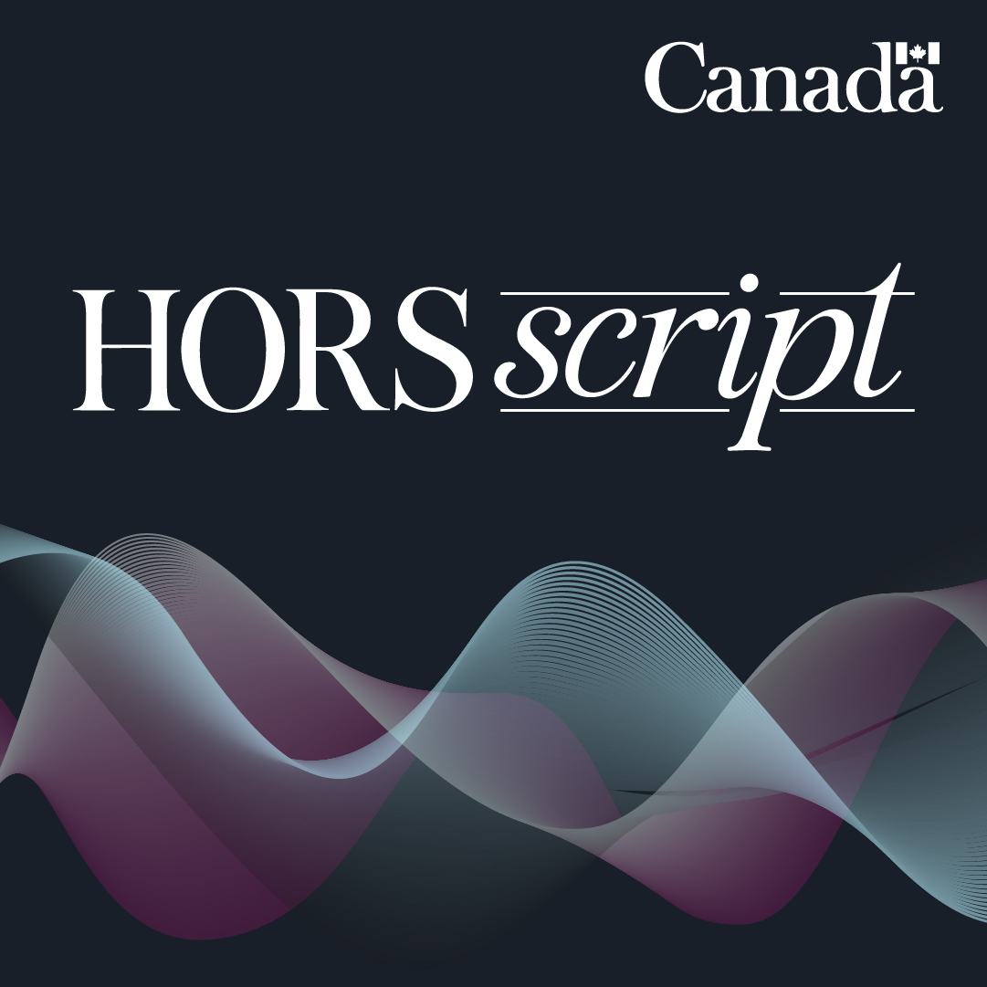 Ondes sonores stylisées avec le texte hors script