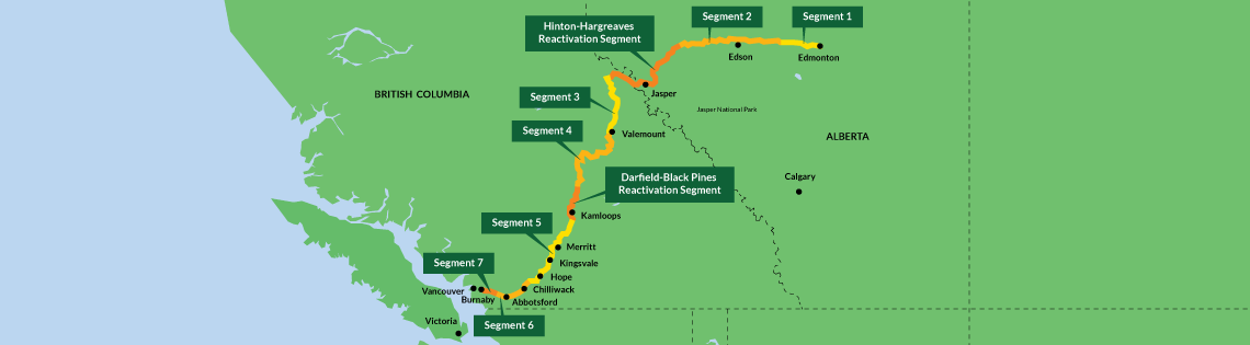 Map of the approved expansion of the Trans Mountain Pipeline