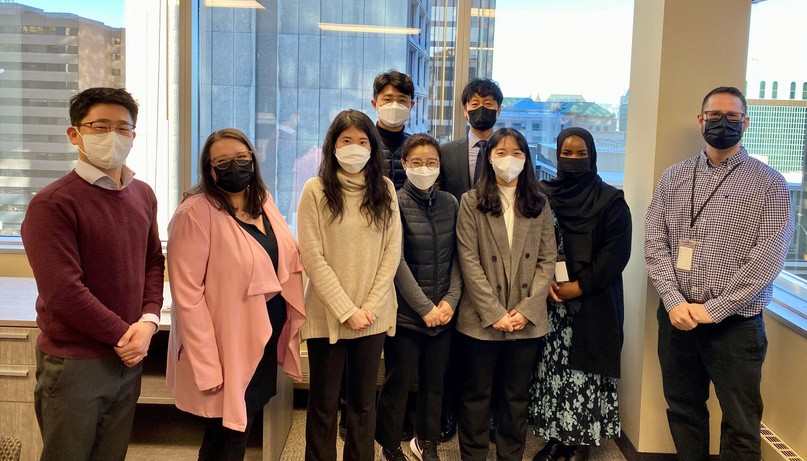 Photo of the delegates from South Korea's Ministry of Justice, the Ombudsperson and members of our team at the Office of the Federal Ombudsperson for Victims of Crime.