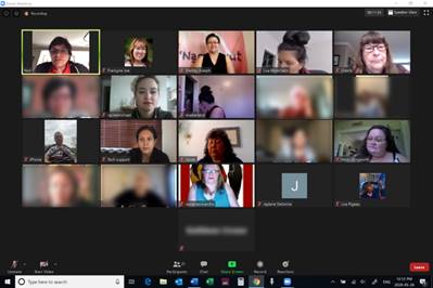 Indigenous Advisory Circle Members meeting virtually with OFOVC.