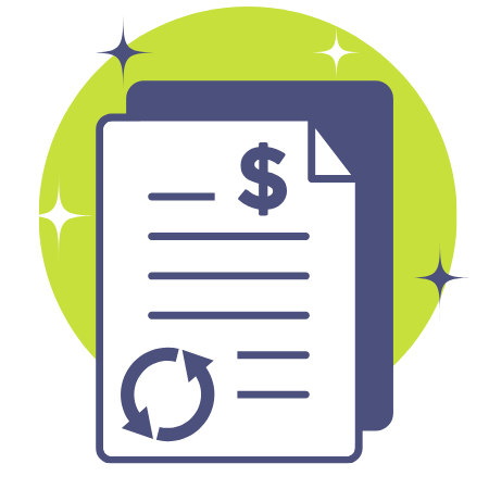 Icon representing return processing and adjustments