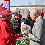 The Prince of Wales with members of the Canadian Rangers