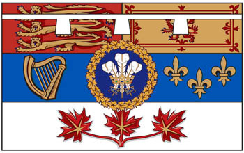 Le drapeau personnel du prince de Galles utilisé au Canada.