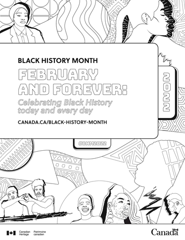 printable and colourable Black History Month 2022 poster