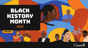 Visual for Facebook, Twitter or LinkedIn with the text Black History Month 2022