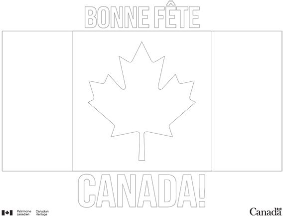 Un tracé du contour du drapeau canadien.