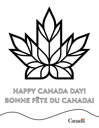 printable and colourable Canada Day poster