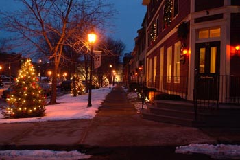 Christmas lights Charlottetown (Prince Edward Island): View of Great George St