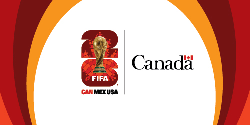 Logo de la Coupe du Monde de la FIFA 2026, CAN MEX USA; logo du Canada