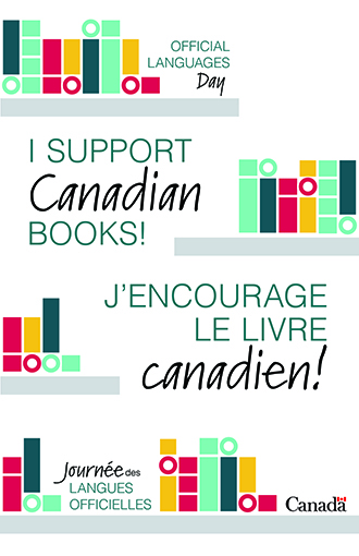 Bilingual poster “I support Canadian books!”