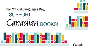 Visual for Facebook, X or LinkedIn for the campaign I support Canadian books