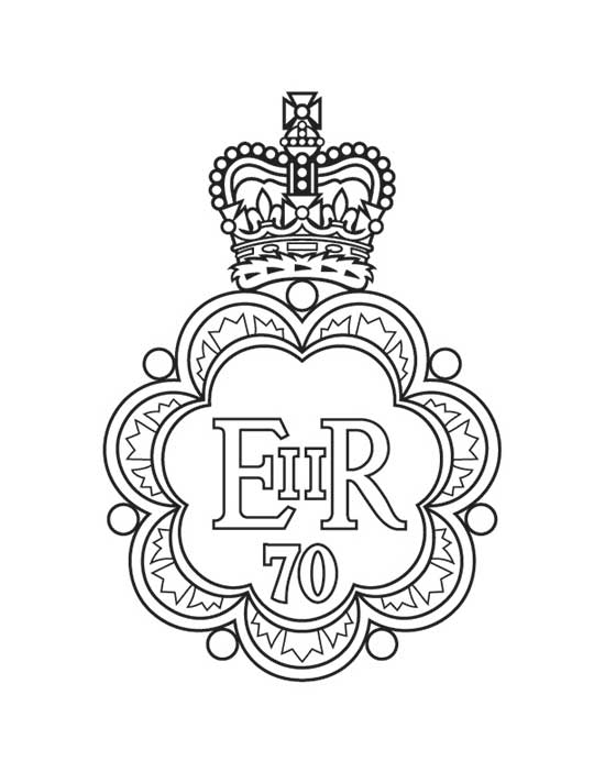 A line art version of the Platinum Jubilee emblem