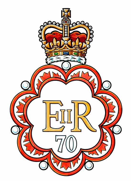 A full-colour version of the Platinum Jubilee emblem based on the original artwork