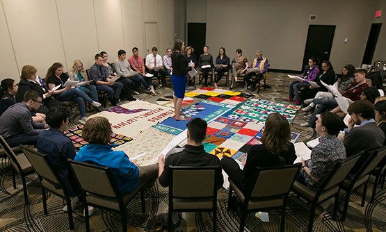 PMYC members participating in the Kairos Blanket Exercise