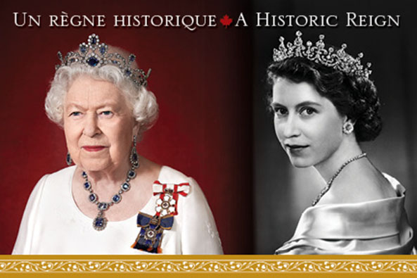 Carte commémorative de Sa Majesté la Reine Elizabeth II
